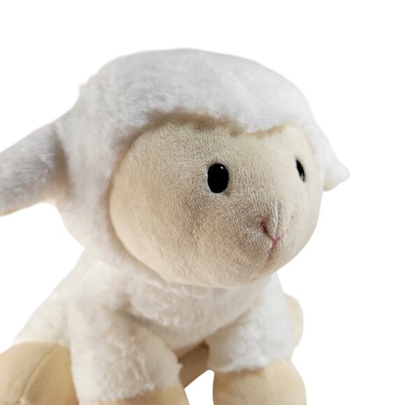 White Lamb Plush Stuffed Animal Soft Fleece 10" Laying Cuddly Toy Gund - Picture 11 of 16